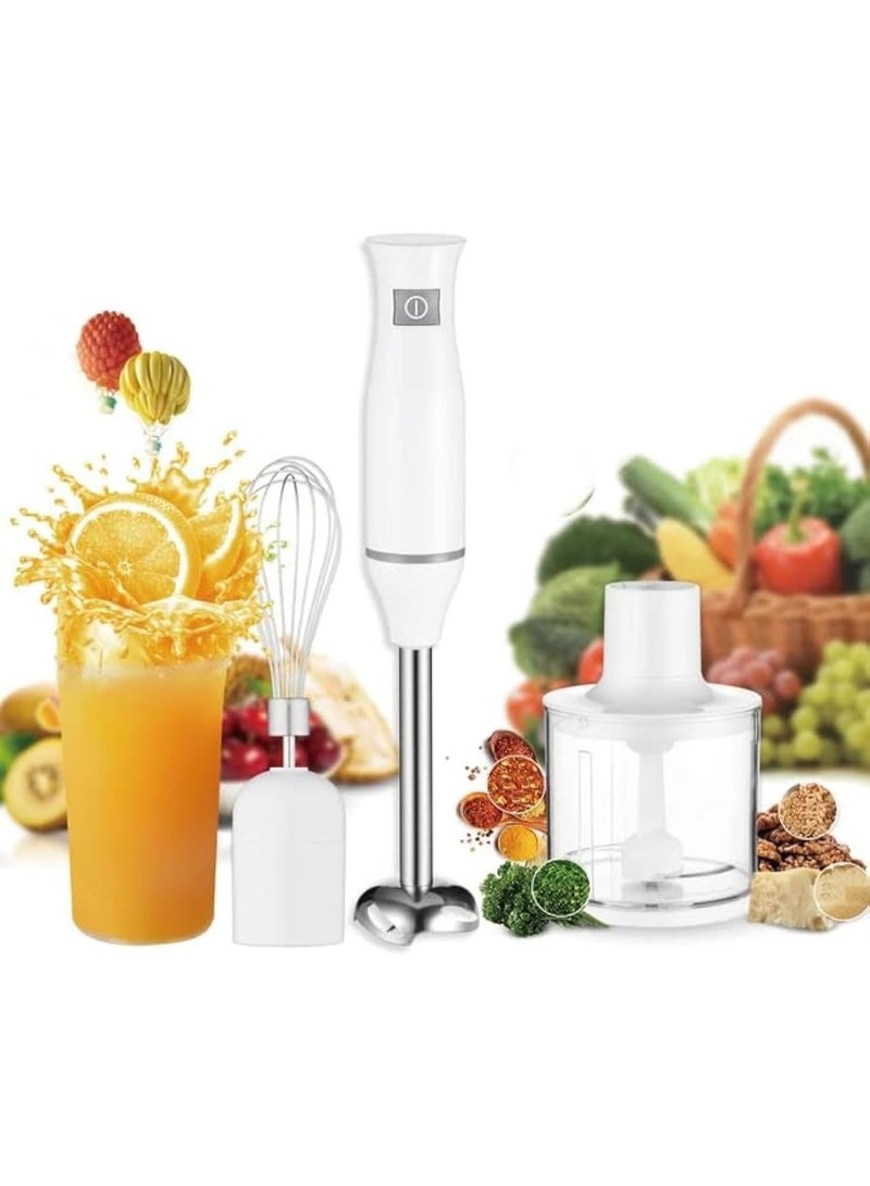 RAF خلاط يدوي 4 في 1 800 واط خلاط غمر مع مفرمة، خفاقة ووعاء سعة 700 مل - شفرات من الفولاذ المقاوم للصدأ 6 سرعات للسموذي، والهرس، والصلصات، وتحضير الطعام اليومي - Image 2